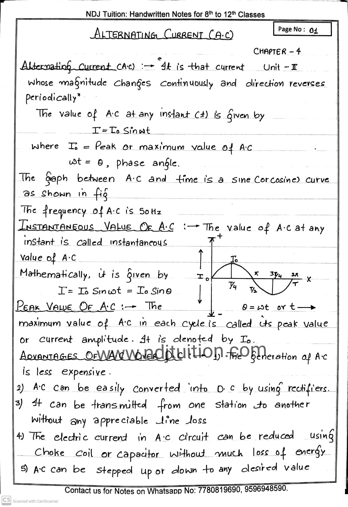 case study questions class 12 physics alternating current