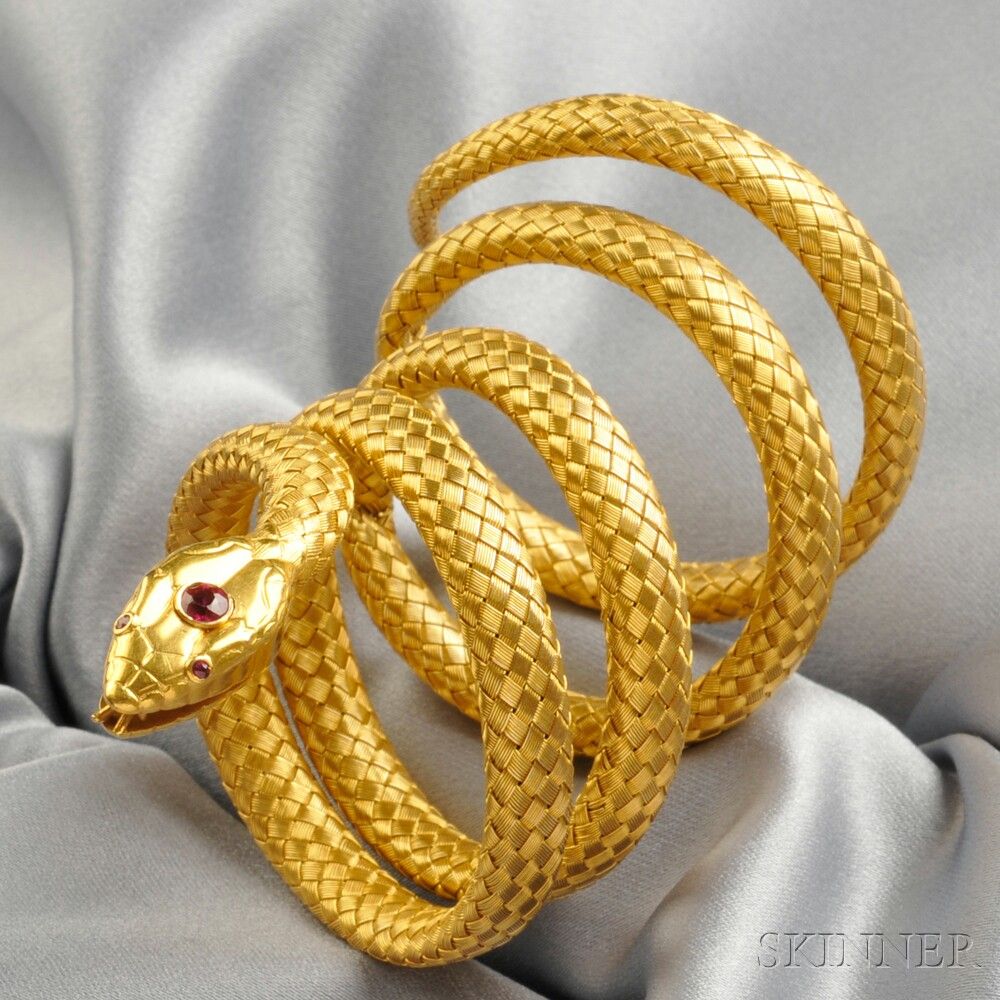 Snake Design Gold Jewellery Bracelet It Women.
