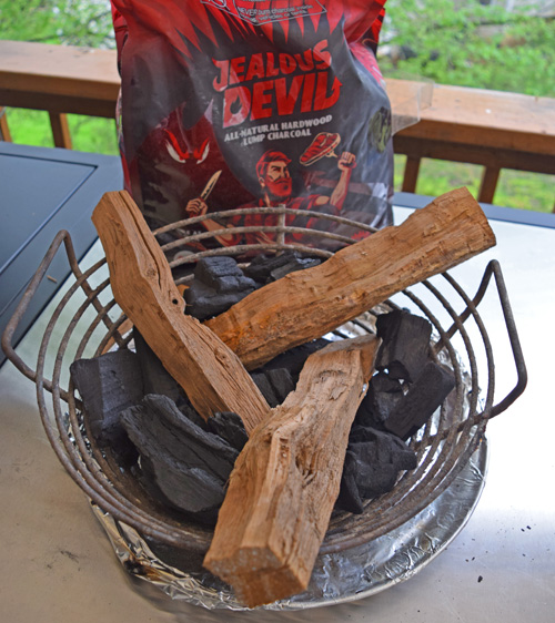 Triangle fire configuration for the big green egg kamado grill