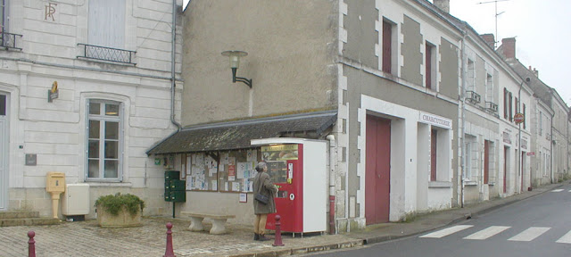 Buying a baguette from a vending machine, Indre et Loire, France. Photo by Loire Valley Time Travel.