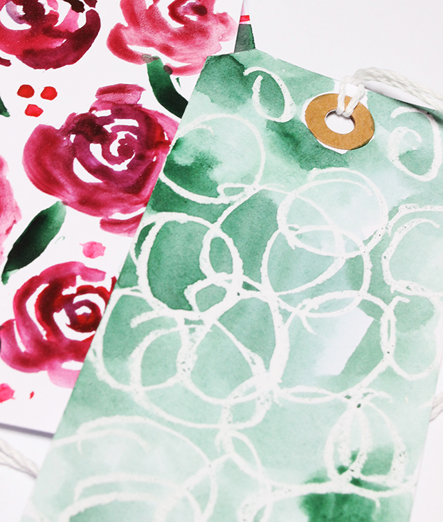 9 simple watercolor gift tags