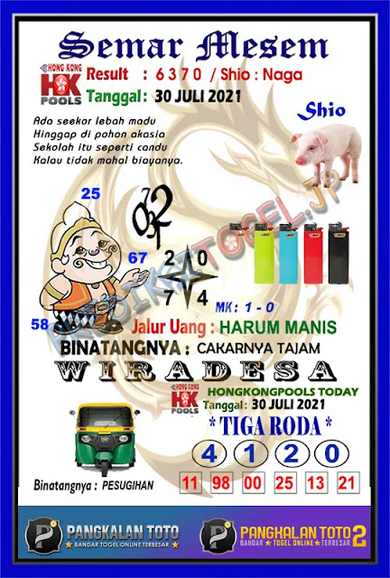 Prediksi Syair Hongkong 30 Juli 2021 Syair Togel Pangkalantoto