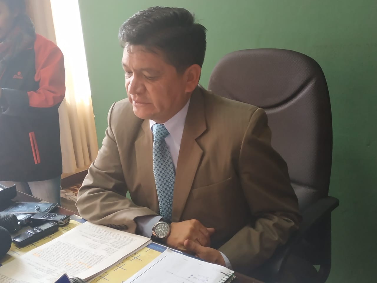 Coronel Bustillos brindando detalles del caso Viacha / ÁNGEL SALAZAR
