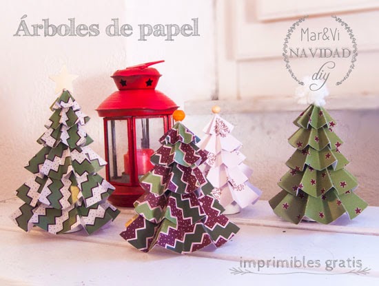 Mar&Vi Blog: Navidad DIY: Árboles de Navidad de papel