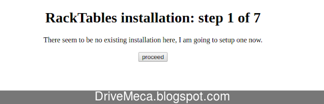 Paso 1 de instalacion de Racktables