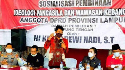 Ni Ketut Dewi Nadi Sosialisasi Ideologi Pancasila ke Metro