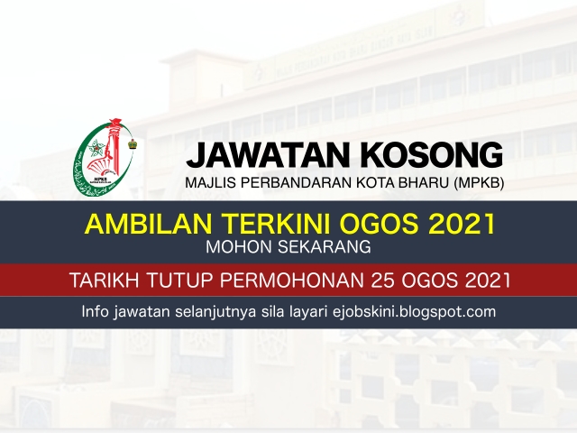 Jawatan Kosong Majlis Perbandaran Kota Bharu (MPKB) Ogos 2021