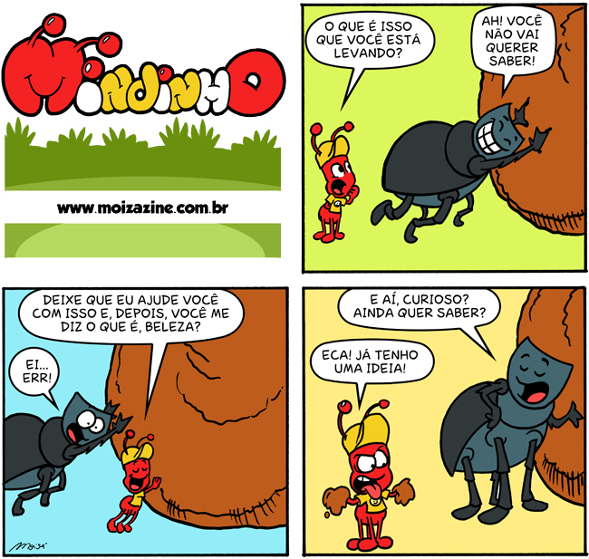 besouro rola bosta ajudar tirinhas para escolas, piadas sobre formigas