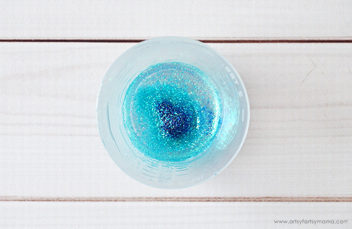 Blue Glitter Resin Mixture