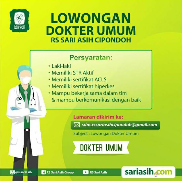 Loker Dokter RS Sari Asih Cipondoh