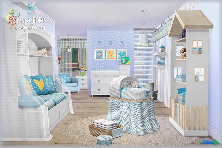 My Sims 4 Blog: Candy Covered Kid's Room Set by Simcredible Designs