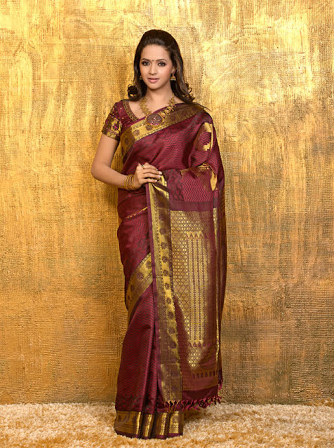 Tamil Actress Bhavana Pics In Saree Looking Cute 3