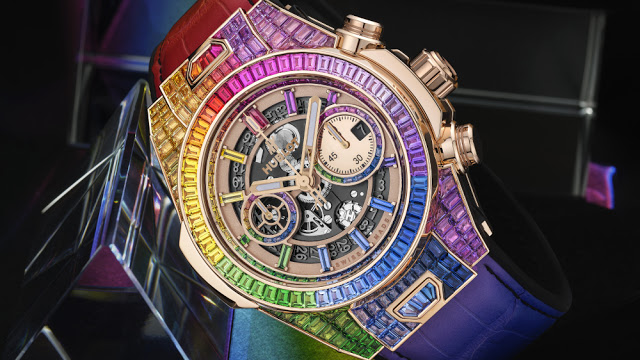Hublot Big Bang Unico High Jewelry Rainbow King Gold réplique de montre 45 mm