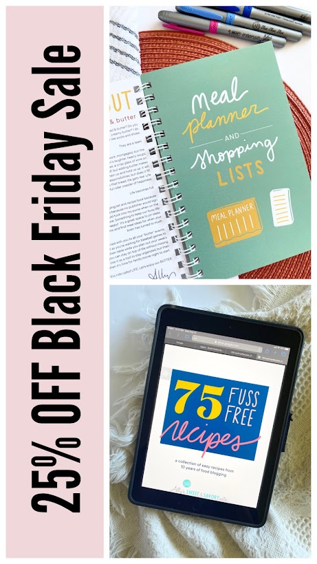 25% OFF Black Friday Sale Meal Planner and E-Cookbook