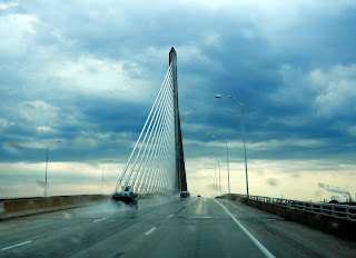Crossing the Interstate 280 bridge in Toledo, Ohio