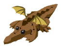 a brown crocodile with small dragon wings