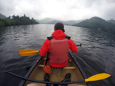 Canoe, canoeing, kayak, Ullswater, Glenridding, Lake District, Helvellyn, explore, adventure, mountains, fresh water, UK, England, Visit England, glenridding sailing club, sailing, dog on canoe, Canadian canoe, rent a canoe, How easy is it to canoe.