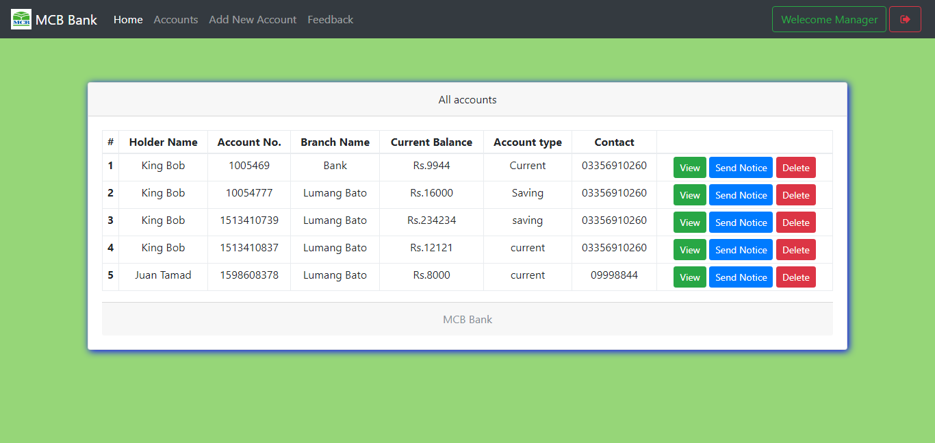 Bank Management System In PHP MySQL Free Source Code | CampCodes