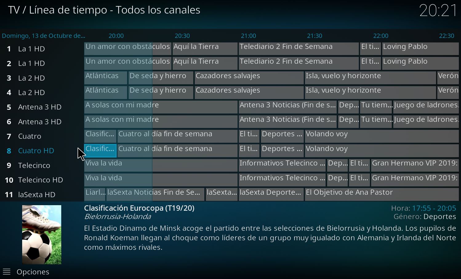 Guías EPG Actualizadas PLUGINSXBMC