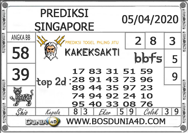 Prediksi Togel SINGAPORE DUNIA4D 05 APRIL 2020