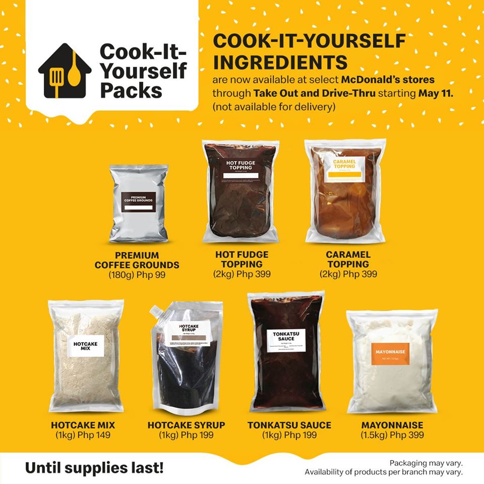 Manila Shopper McDo CookitYourself Ingredients NOW available during