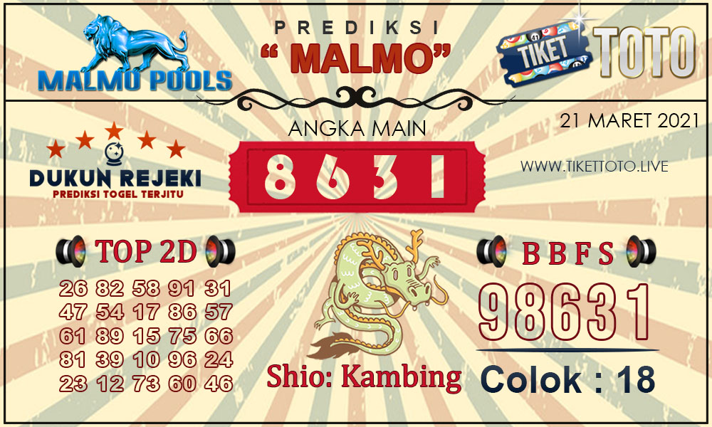 Prediksi Togel MALMO TIKETTOTO 21 MARET 2021