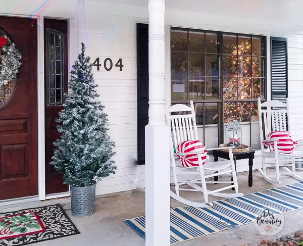 front porch Christmas decor