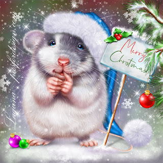 Delightful Christmas card for the year of the mouse and the rat 2026. Free, beautiful live Christmas cards in the year of mouse
