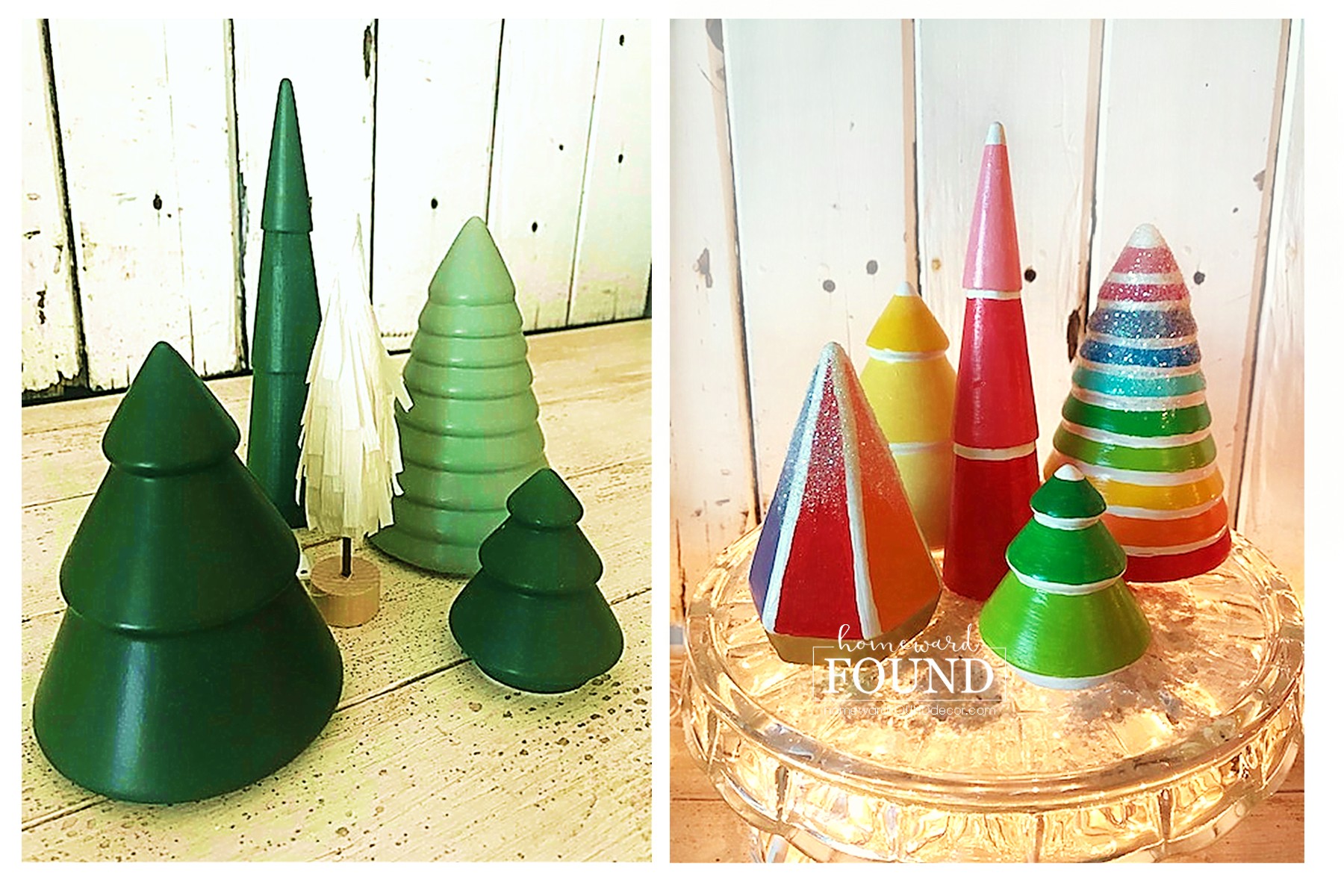 rainbow painted Target trees! homeward found decor