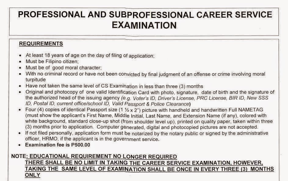 My thoughts: Civil Service exam subprofessional
