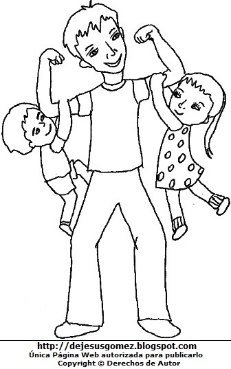 Dibujos Para Colorear Padre Con Su Hijos Es Hellokids Com
