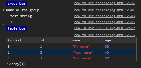How to show logs in browser console
