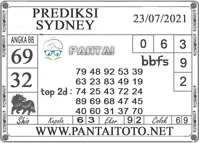 PREDIKSI TOGEL SYDNEY PANTAI4D 23 JULI 2021 PREDIKSI TOGEL SYDNEY PANTAI4D 23 JULI 2021