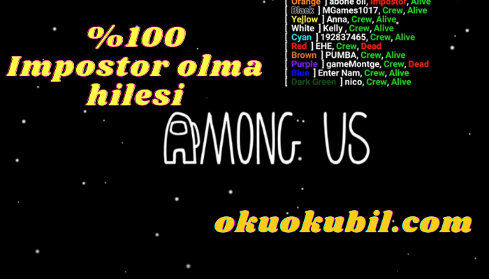 Among US Mod Menü Kanıtlı İmpostor Olma Hilesi, Ban Yok Androıd