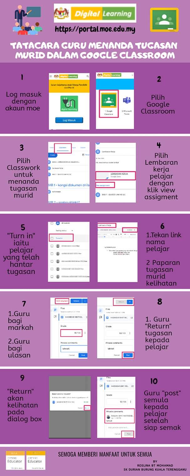 GOOGLE CLASSROOM- PANDUAN SEMAK LATIHAN MURID