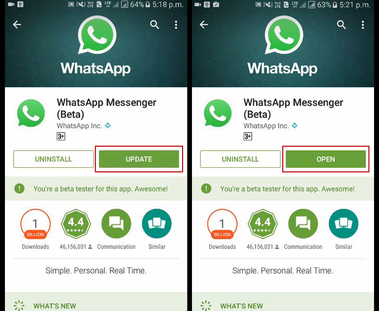 Whatsapp video call activation snoneo