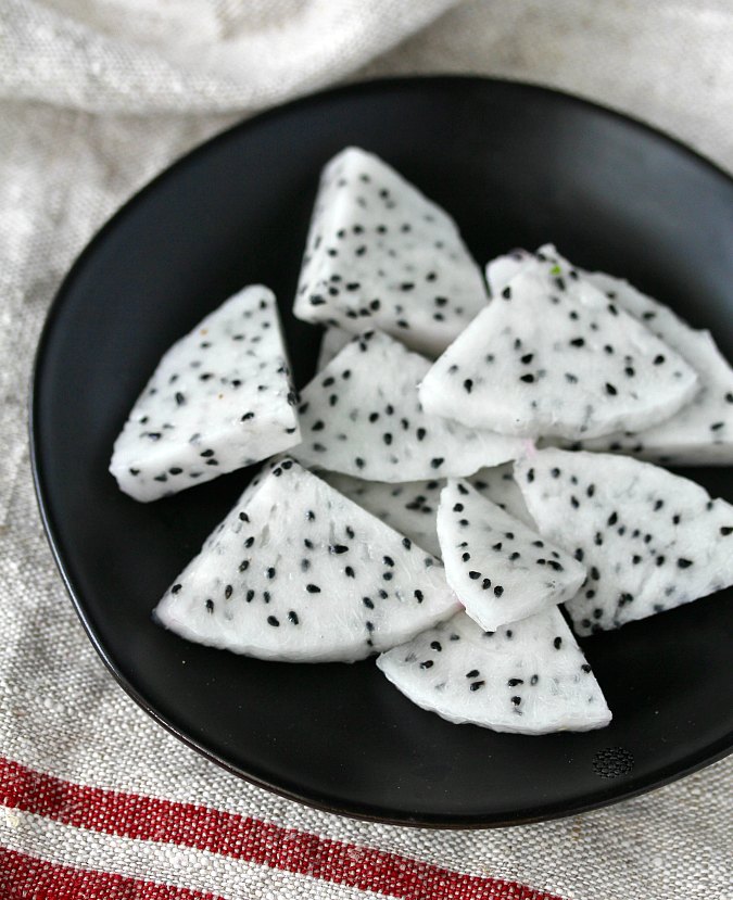 Slices of dragon fruit