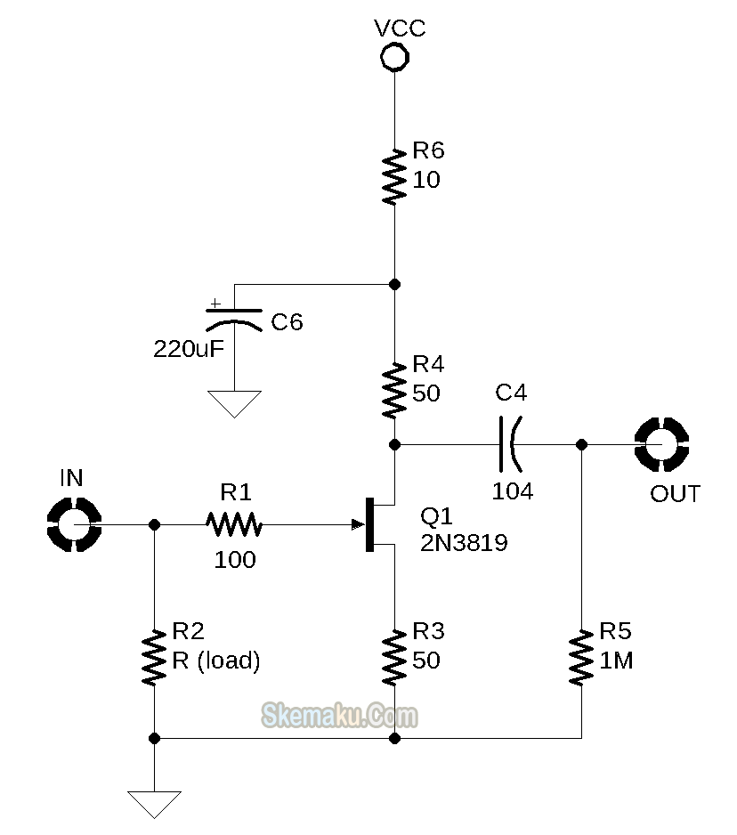 Rangkaian Preamp Mic Berbasis JFET SK170