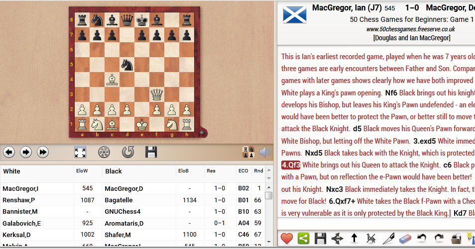 Easy 4 downlowder 50 Chess Games for Beginners PGN with fully
