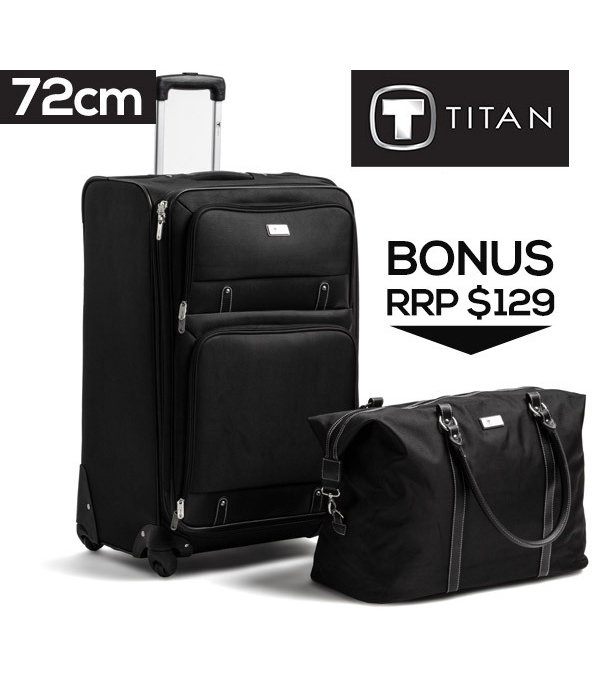 Titan Prague 72cm 4W Roller Suitcase Black Hook of the Day