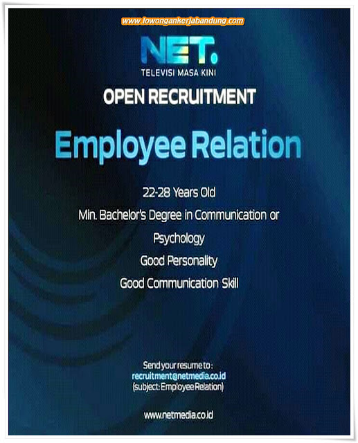 Lowongan Kerja Bandung Employee Relation Net. TV