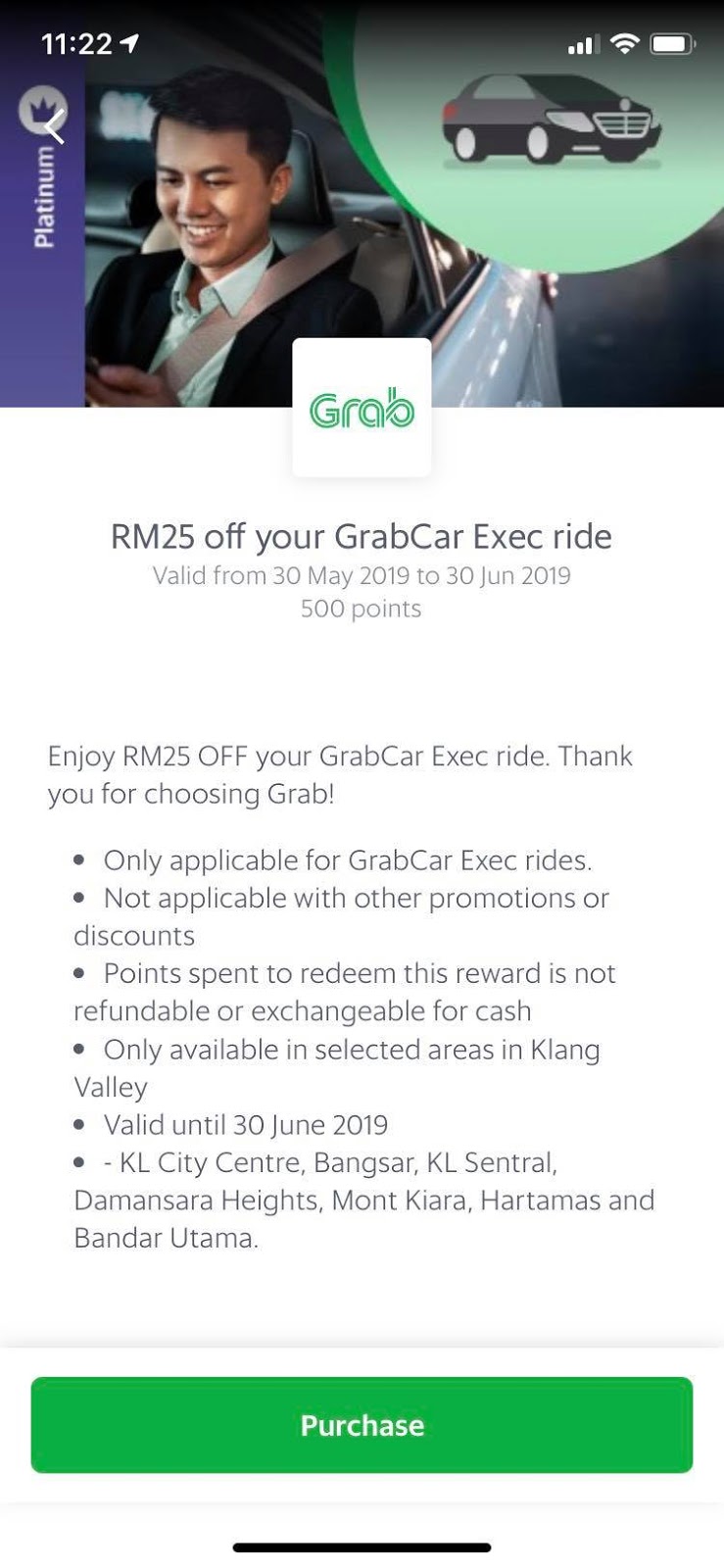 Grab Platinum Members Specials Promo Codes MY