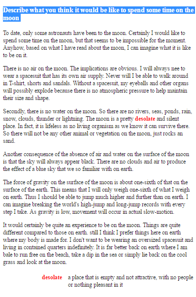 Write about a trip to the moon for class 6 picture