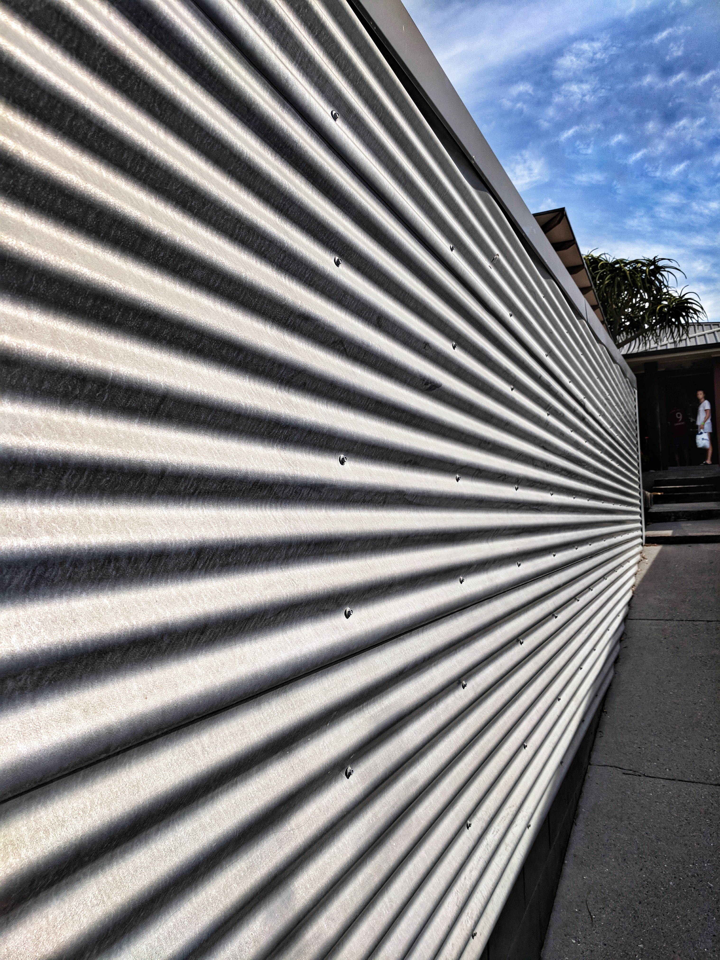 Photo of a garages corrugated side