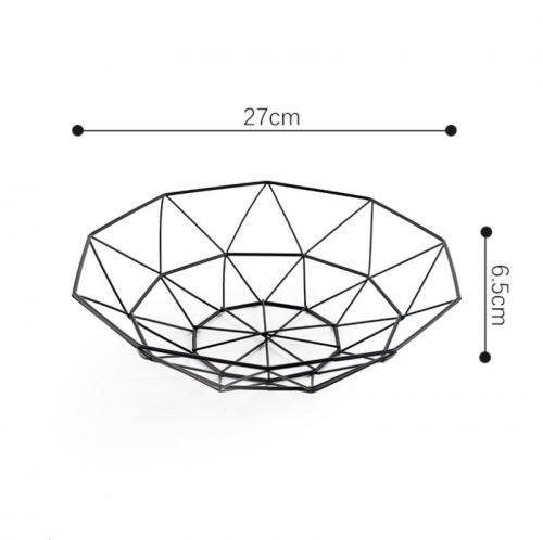 Rổ đựng trái cây màu đen loại nhỏ 10 góc 27×6.5cm