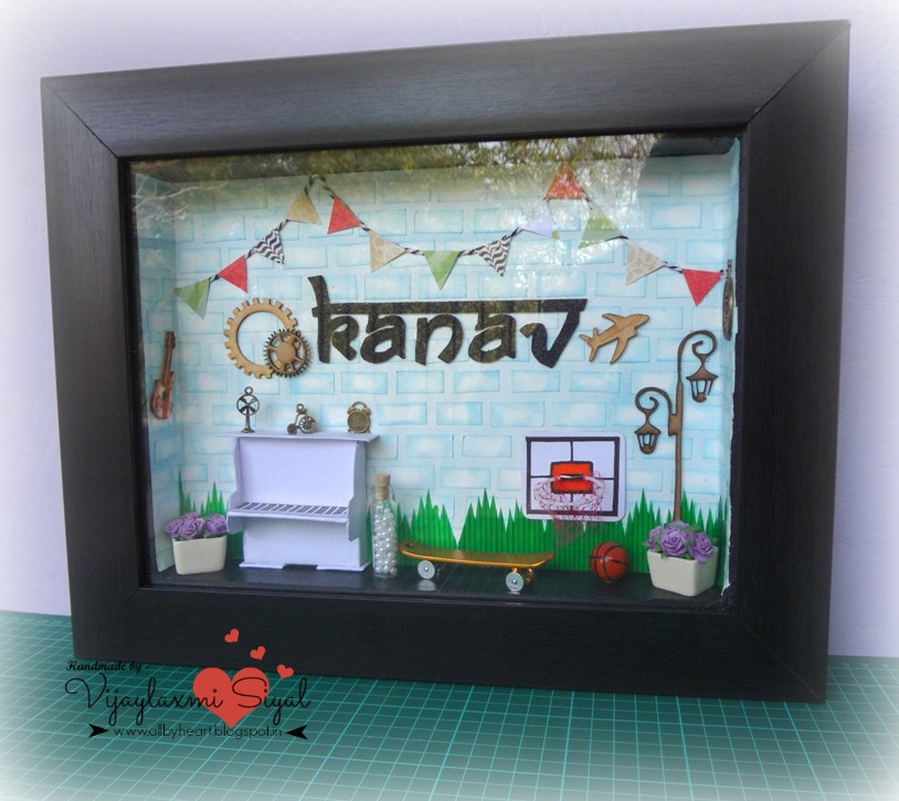 All By Heart Shadow Box Styled Name Frame