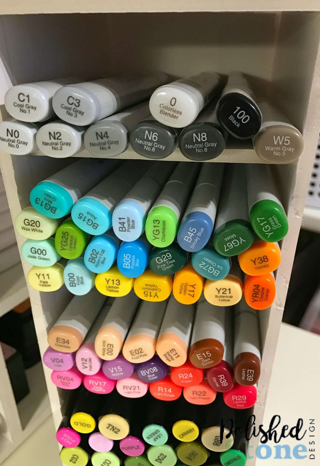 DIY Marker Storage Polished Stone Design