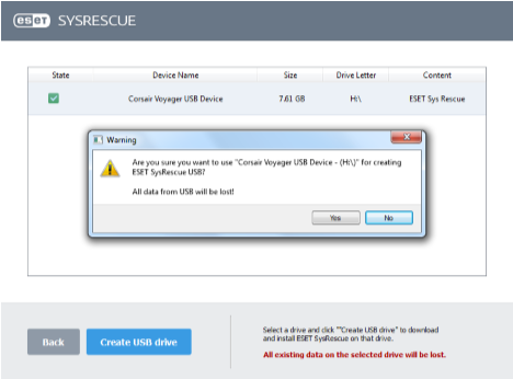 ESET SysRescue dal vivo