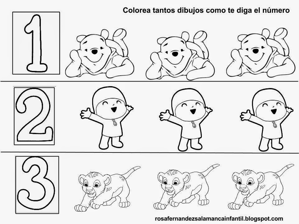 Maestra de Infantil: Fichas para trabajar los números del 1 hasta el 9
