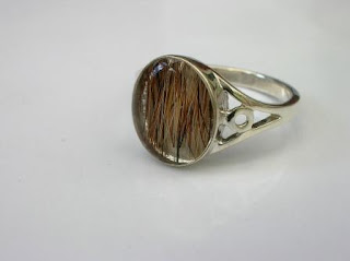 Horse hair silver ring